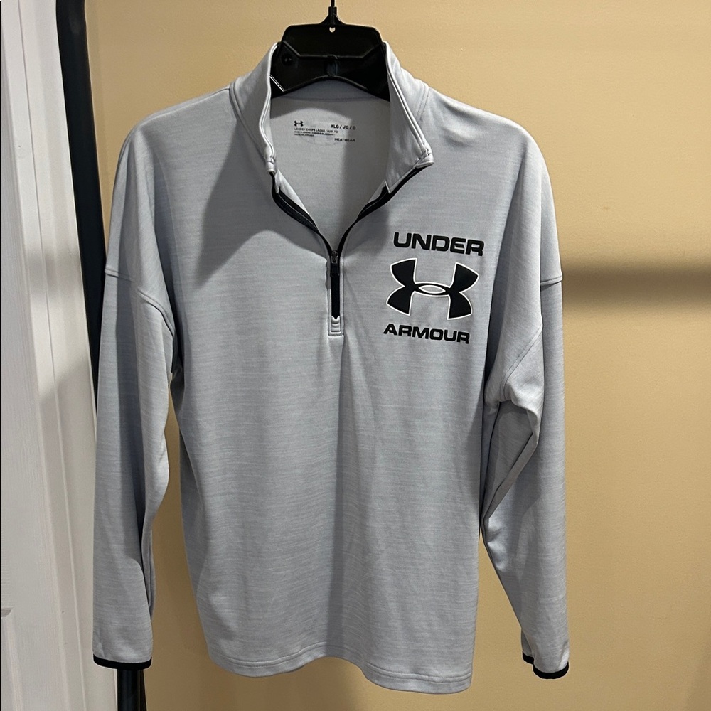 Boys Under Armour Light Gray Quarter-Zip Pullover